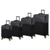 Duo-Tone - 4pc Set (Pewter & Black) -Travel Luggage Store 33080 UK12 1519B08Pewter BlackSSFrontpanel