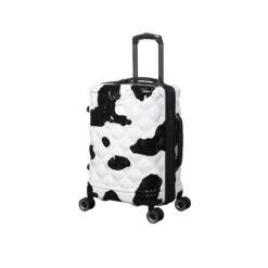 IT Luggage Indulging - Cabin (Moo Cow Print) -Travel Luggage Store 33198 UK16 3039A08Moocowblack whiterepeatprintSSFrontpanel18.5in 54a92cc0 0eb6 42ca bd4e 0ae0c4595bee