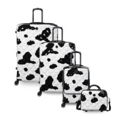 IT Luggage Indulging II - 4pc Set (Moo Cow Print) -Travel Luggage Store 33198 UK16 3039A08Moocowblack whiterepeatprintSSFrontpaneldirectlyset3 f175cbf0 c6dd 47d4 8841 529a1cee98ec