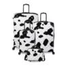 IT Luggage Indulging - 4pc Set (Moo Cow Print) 1 IT Luggage Indulging - 4pc Set (Moo Cow Print) -Travel Luggage Store 33198 UK16 3039A08Moocowblack whiterepeatprintSSFrontpaneldirectlyset6