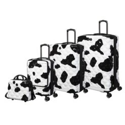 IT Luggage Indulging II - Cabin With Pocket (Moo Cow Print) -Travel Luggage Store 33198 UK16 3039A08Moocowblack whiterepeatprintSSFrontpanelset3 a389b72d 7bf7 41af 96dd 4692bde3721e