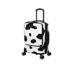 IT Luggage Indulging II - Cabin With Pocket (Moo Cow Print) -Travel Luggage Store 33199 UK16 3039A08Moocowblack whiterepeatprintSSFrontpanel18.5inwithpocket ad1dcf1a 7ace 49a3 ad8a 1694c67439fc