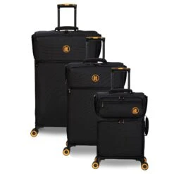 Simultaneous - 3pc Set (Black) -Travel Luggage Store 33202 UK12 2900 08BlackSSFrontpaneldirectlyset1