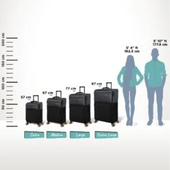 Duo-Tone - Medium (Pewter & Black) -Travel Luggage Store Duo Tone Black Relative Size 9b18a4d3 eaa9 4f19 9726 ba4526114325