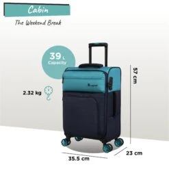 IT Luggage Duo-Tone - Cabin (Capri Breeze / Dress Blues) 19 IT Luggage Duo-Tone - Cabin (Capri Breeze / Dress Blues) -Travel Luggage Store Duo Tone Cabin Capri dims weights