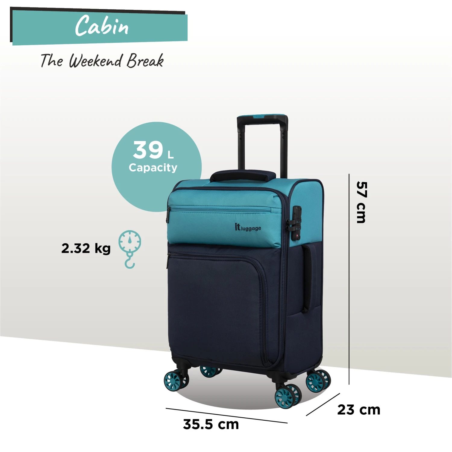 IT Luggage Duo-Tone - Cabin (Capri Breeze / Dress Blues) 10 IT Luggage Duo-Tone - Cabin (Capri Breeze / Dress Blues) - Image 8