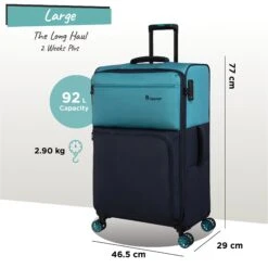 Duo-Tone - Large (Capri Breeze / Dress Blues) -Travel Luggage Store Duo Tone Large Capri dims weights