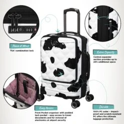 IT Luggage Indulging II - 4pc Set (Moo Cow Print) -Travel Luggage Store Indulging Moo Cabin Pocket Infographic 5938d24b a009 4db3 8aad 3ee1fec01ce1