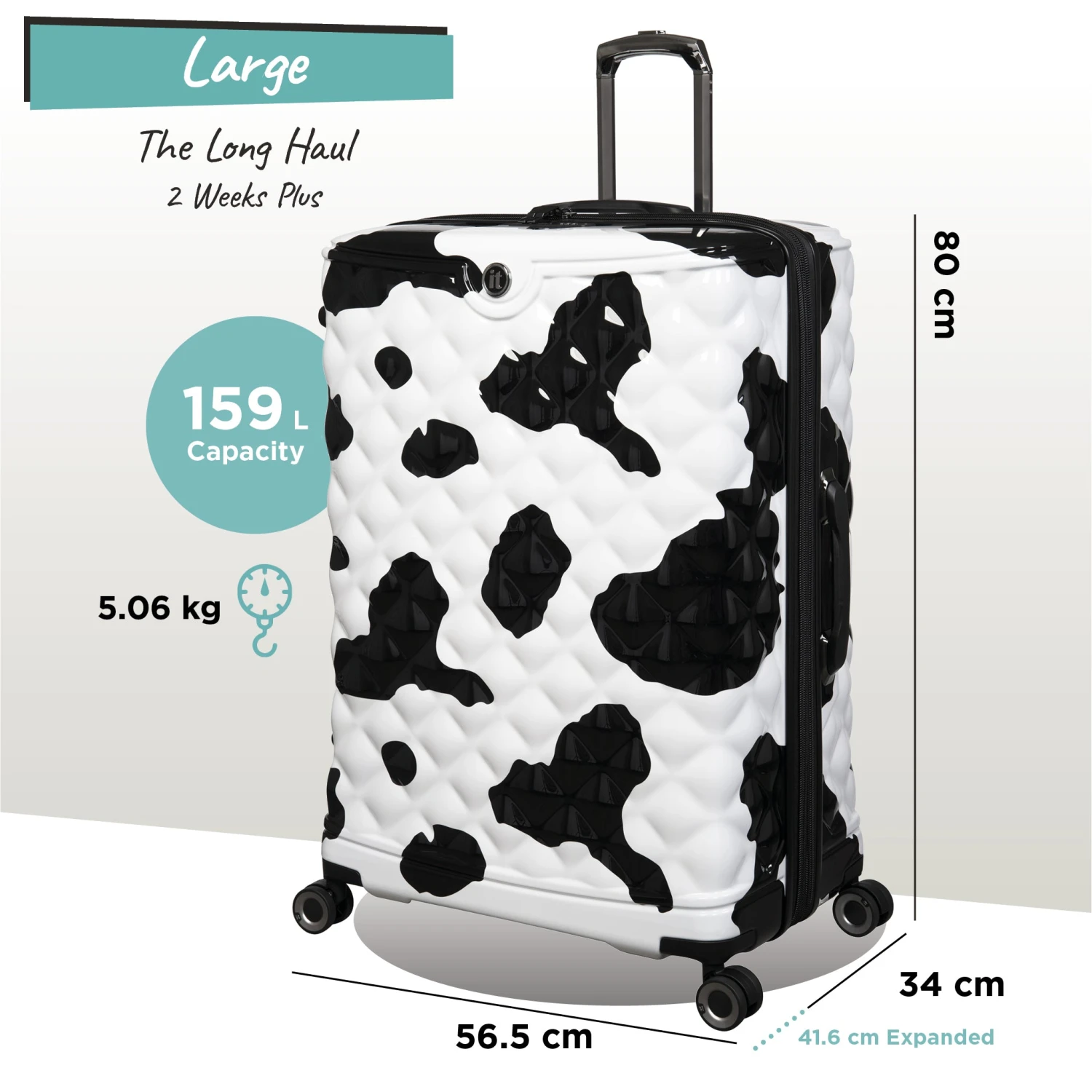 IT Luggage Indulging - Large (Moo Cow Print) 4 IT Luggage Indulging - Large (Moo Cow Print) - Image 2