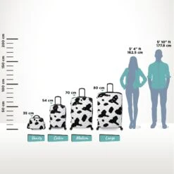 IT Luggage Indulging - 4pc Set (Moo Cow Print) -Travel Luggage Store Indulging Moo Relative Size 4672c5c3 239c 4f21 b10b 8210764fec90