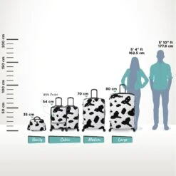 IT Luggage Indulging - Medium Plus (Moo Cow Print) -Travel Luggage Store Indulging Moo Relative Size full sets 897fc3b2 e3a3 48c6 a747 a9d070bb2e40