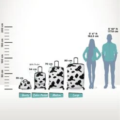 IT Luggage Indulging II - 4pc Set (Moo Cow Print) -Travel Luggage Store Indulging Moo Relative Size pocket 60c17737 2f13 4633 8a7f c8eecee0e887