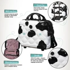 IT Luggage Indulging - Vanity Case (Moo Cow Print) 16 IT Luggage Indulging - Vanity Case (Moo Cow Print) -Travel Luggage Store Indulging Moo Vanity Infographic