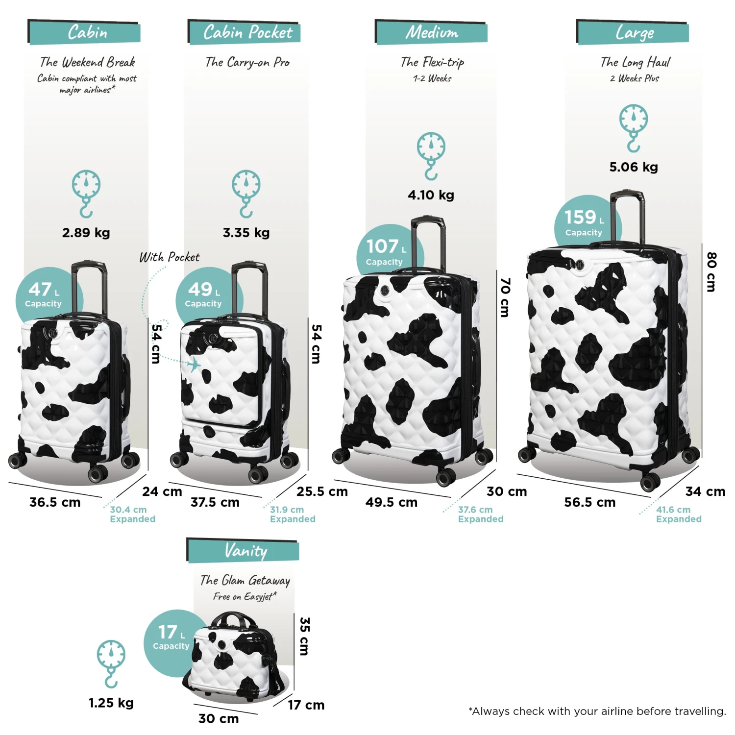 IT Luggage Indulging - Large (Moo Cow Print) 16 IT Luggage Indulging - Large (Moo Cow Print) - Image 14