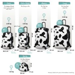 IT Luggage Indulging - Medium Plus (Moo Cow Print) -Travel Luggage Store Indulging Moo full set dims weights ef9f71c1 8b44 4a92 ab24 33101be83761