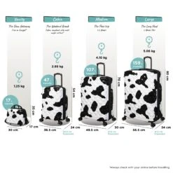 IT Luggage Indulging - 4pc Set (Moo Cow Print) -Travel Luggage Store Indulging Moo set dims weights d090c1aa 3a53 495a b76b fcaaf108c911