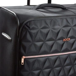 Rock Jewel 4 Wheel Large Suitcase - 80cm -Travel Luggage Store Pocket Jewel Black TR 0207 BL 48660.1673948310