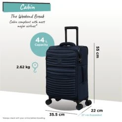 IT Luggage Precursor - Cabin (Dress Blues) -Travel Luggage Store Precursor Cabin blue dims weights