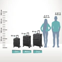 IT Luggage Precursor - Cabin (Charcoal) 23 IT Luggage Precursor - Cabin (Charcoal) -Travel Luggage Store Precursor Charcoal Relative Size