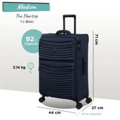 IT Luggage Precursor - Medium Plus (Dress Blues) -Travel Luggage Store Precursor Med blue dims weights