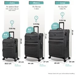 IT Luggage Precursor - Cabin (Charcoal) 22 IT Luggage Precursor - Cabin (Charcoal) -Travel Luggage Store Precursor set Charcoal dims weights