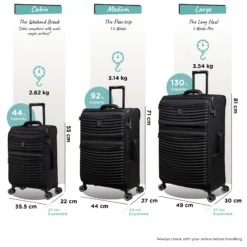 IT Luggage Precursor - Medium Plus (Black) -Travel Luggage Store Precursor set black dims weights 8805351a c748 4195 b0b9 d2fa177ddca8