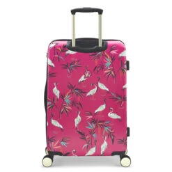 Sara Miller 4 Wheel Medium Suitcase - 67cm -Travel Luggage Store SMH0102 008 Sara Miller Medium 4W Trolley Pink Heron 4 22521.1695399328