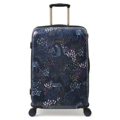 Sara Miller 4 Wheel Medium Suitcase - 67cm -Travel Luggage Store SMH0102 010 Sara Miller Medium 4W Trolley Midnight Leopard 1 17637.1695399362
