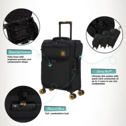 Simultaneous - Cabin (Black) -Travel Luggage Store Simultaneous Cabin Blk Infographic