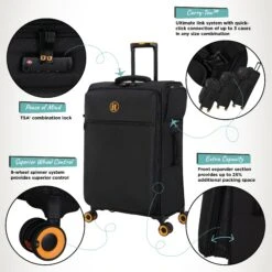 Simultaneous - Medium (Black) -Travel Luggage Store Simultaneous Med Blk Infographic