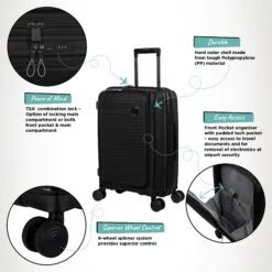 IT Luggage Spontaneous II - Cabin With Pocket (Black) -Travel Luggage Store Spontaneous Cabin Pocket Blk Infographic a9b254cb 57e1 43a7 b701 2985dd57d75c