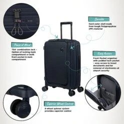 IT Luggage Spontaneous II - Cabin With Pocket (Blueberry) -Travel Luggage Store Spontaneous Cabin Pocket Blueberry Infographic a0d62143 0fd6 4bed b2fa 7a2c5911464b