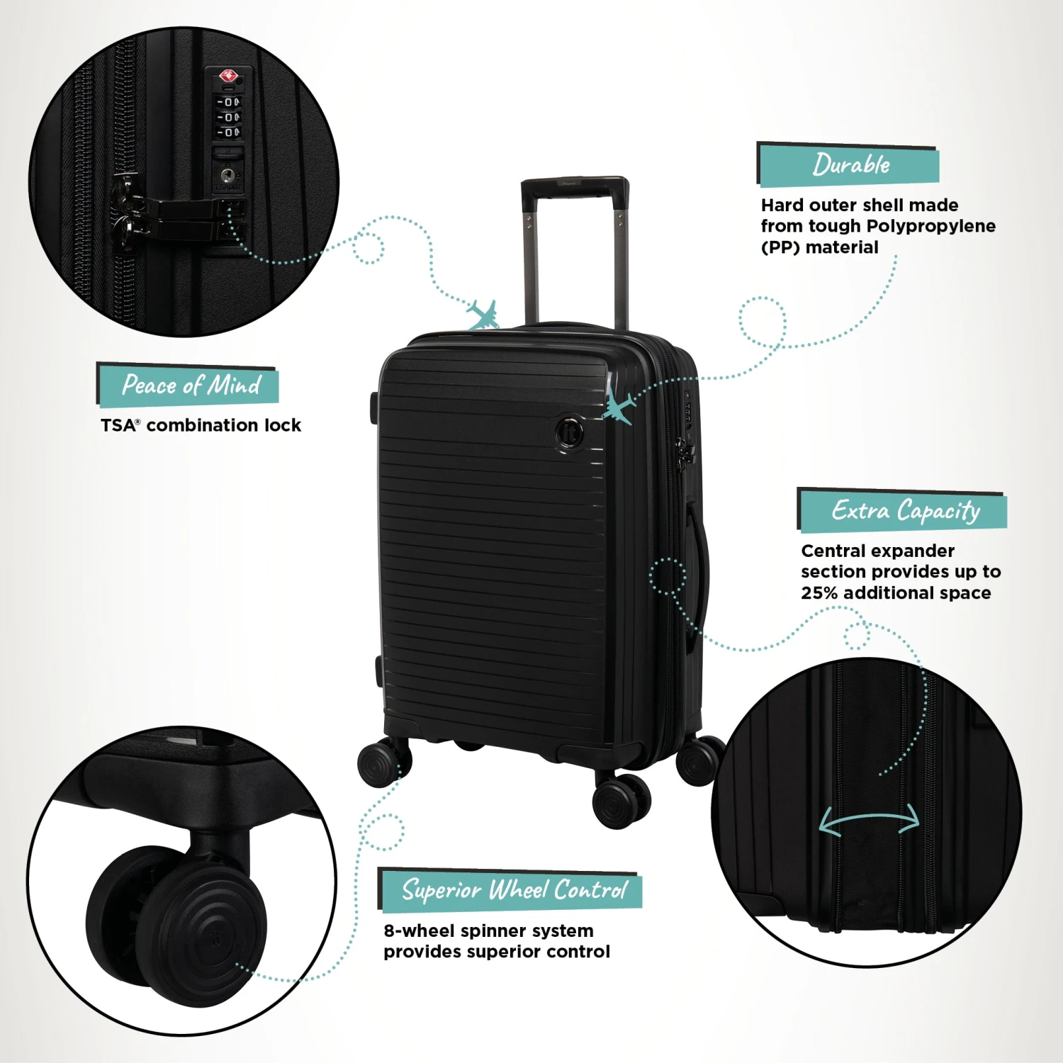 IT Luggage Spontaneous - Cabin (Black) 5 IT Luggage Spontaneous - Cabin (Black) - Image 3