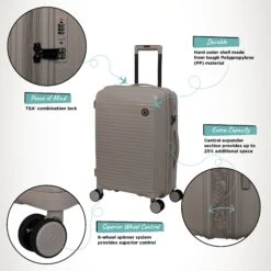 IT Luggage Spontaneous - Cabin (Feather Grey) -Travel Luggage Store Spontaneous Cabin Feather Infographic