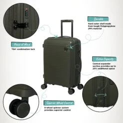 IT Luggage Spontaneous - Cabin (Olive Night) -Travel Luggage Store Spontaneous Cabin Olive Infographic