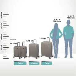 IT Luggage Spontaneous - Large (Feather Grey) -Travel Luggage Store Spontaneous Full set Feather Relative Size