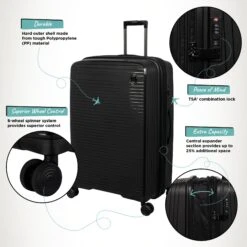 IT Luggage Spontaneous - Large (Black) -Travel Luggage Store Spontaneous Large Blk Infographic d005ee13 2cbb 4dd2 814a d829f2ec414f