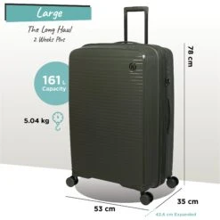 IT Luggage Spontaneous - Large (Olive Night) -Travel Luggage Store Spontaneous Large olive dims weights