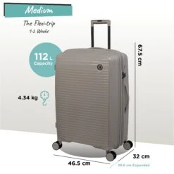 IT Luggage Spontaneous - Medium Plus (Feather Grey) 27 IT Luggage Spontaneous - Medium Plus (Feather Grey) -Travel Luggage Store Spontaneous Med Feather dims weights