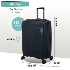 IT Luggage Spontaneous - Medium Plus (Blueberry) -Travel Luggage Store Spontaneous Med blueberry dims weights