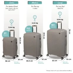IT Luggage Spontaneous - Cabin (Feather Grey) -Travel Luggage Store Spontaneous Set Feather dims weights 06e679c7 c687 43fa b9a4 94a66b0ad886
