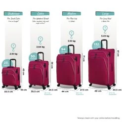 IT Luggage Trinary - Cabin (Viva Magenta) -Travel Luggage Store Trinary set magenta dims weights a1292531 9bc3 4a18 885a 0625ee303df7